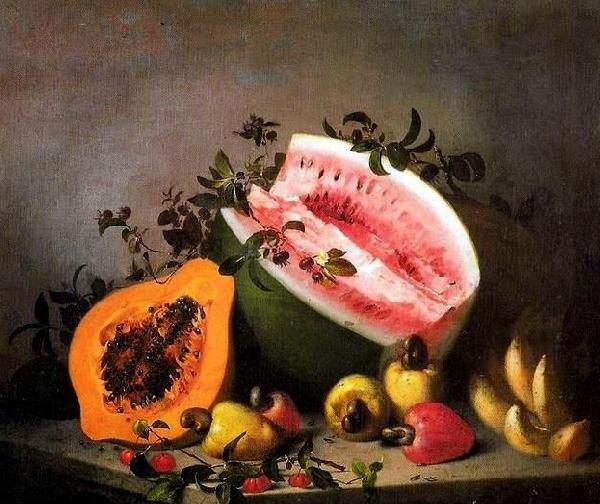 Mota, Jose de la Papaya and watermelon oil painting picture